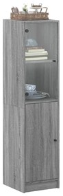 Credenza con anta in vetro grigio sonoma 35x37x142 cm