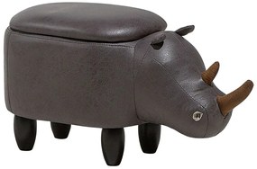 Pouf in tessuto similpelle grigio scuro RHINO Beliani