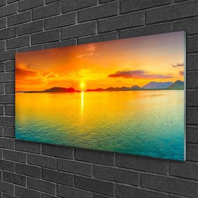 Quadro vetro Paesaggio del sole del mare 100x50 cm