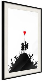 Poster  Banksy: Kids on Guns  Cornice Quadri Cornice nera con pass-partout, Larghezza x Altezza Home decor 20x30