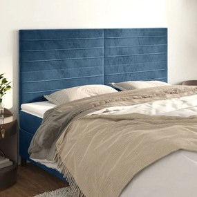 Testiere 4 Pz Blu Scuro 100x5x78/88 Cm İn Velluto /