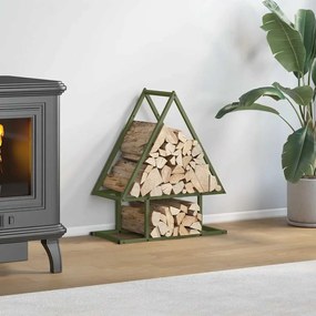 Rastrelliera Per Legna Da Ardere Verde Oliva 50x25x60 Cm /