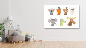 Quadro su tela – Pieno di animali con piume indiane