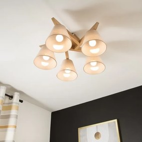 Plafoniera ANTONIO 5xE14/40W/230V rovere