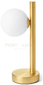 Pomi' lampada da tavolo 1 luce oro spazzolato attacco g9  h.28cm