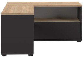 Tavolo TV in rovere decorato in nero e naturale 90x45 cm Angle - TemaHome
