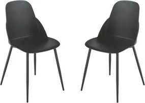 Sedia in polipropilene Nero con gambe in metallo - MILA 2 sedie