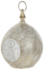 Lanterna decorativa in metallo e vetro color oro LAESO Beliani