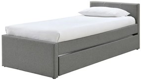 Letto estraibile bambino 90 x 195 cm tessuto grigio MACCO