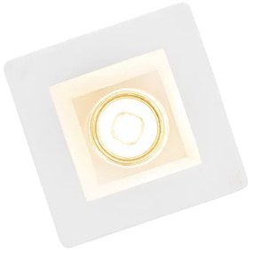 Set di 6 faretti da incasso bianchi 12cm quadrati - Gypsy Stucco