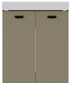 Mobile da bagno sotto lavabo COLAVENE Alaqua beige opaco L 60 x H 76 x P 50 cm 2 ante, lavabo non incluso