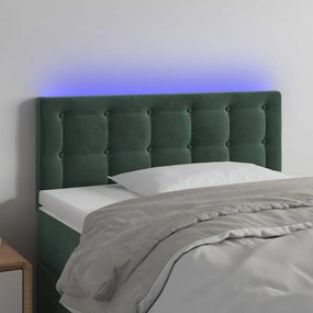 Testiera A Led Verde Scuro 80x5x78/88 Cm İn Velluto /