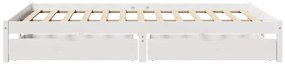 Letto senza materasso bianco 135x190 cm legno massello di pino