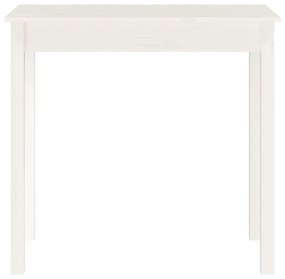 Tavolo consolle bianco 80x40x75 cm in legno massello di pino