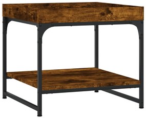 Tavolino salotto rovere fumo 49,5x49,5x45 cm legno multistrato