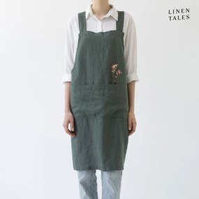 Grembiule in lino Forest Green - Linen Tales