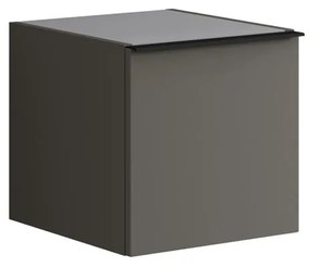 Struttura semi colonna da bagno Pixel 1 anta laccato opaco grigio carbone L 40 x H 40 x P 45.5 cm