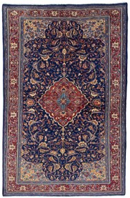 Sarouk Tappeto 210 x 140 Blu (Iran) Annodato A Mano