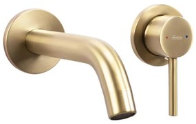 REA-B5334 - Miscelatore per lavabo ad incasso OWEN, finitura oro spazzolato