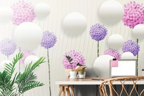 Carta da parati autoadesiva – Fiori astratti interessanti