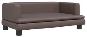 Divano per bambini marrone 80x45x30 cm in similpelle