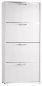Scarpiera Puzzle 4 ante doppia profondità L 67 x H 147 x P 28 cm 24 paia, bianco