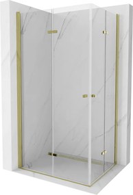 Mexen Lima Duo cabina doccia pieghevole 100 x 90 cm, trasparente, oro - 856-100-090-50-00-02