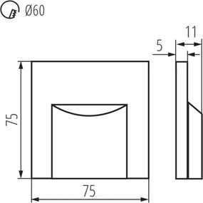 Kanlux 33332 - Lampada per scale a LED ERINUS LED/0,8W/12V 3000K nero