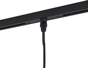 Sistema di illuminazione a binario moderno nero con 6 lampade a sospensione color canna di fucile 1 fase - Slimline Loyce