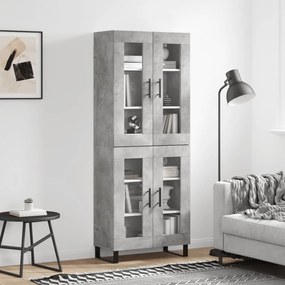 Credenza Grigio Cemento 69,5x34x180 Cm İn Legno Multistrato /