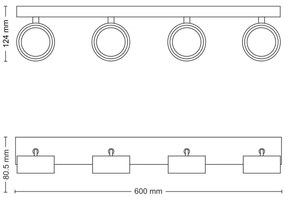 Philips - Faretto LED BRACIA 4xLED/5,5W/230V nero