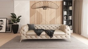 Divano beige con rivestimento in velluto 225 cm Chelsea – Ropez