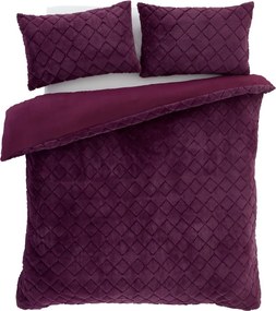 Biancheria da letto singola bordeaux in microplush 135x200 cm Cosy Diamond - Catherine Lansfield