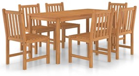 Set da pranzo per esterni 7 pz in legno massello di teak