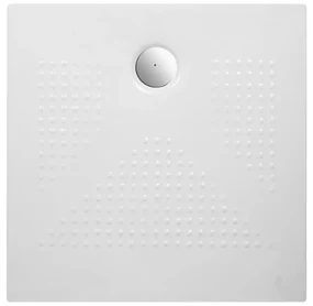 Piatto doccia quadrato 80x80 H3 cm in ceramica bianco opaco con antiscivolo   Ruy