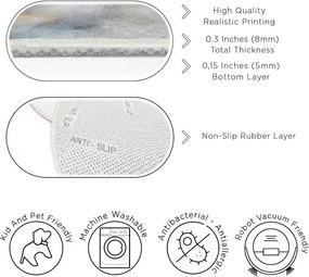 Tappeto rotondo blu/grigio lavabile ø 120 cm Golden Lilly – Mila Home