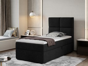 Letto singolo boxspring Ilenia - Tessuto nero