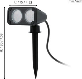 Eglo 75315 - Lampada LED da esterno NEMA 2xGU10/2,8W/230V 3000K IP44