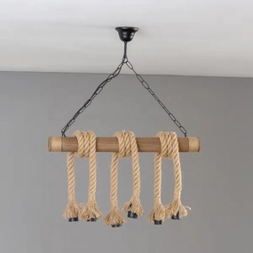 Brilagi - Lampadario a sospensione con catena KOS 6xE27/60W/230V faggio