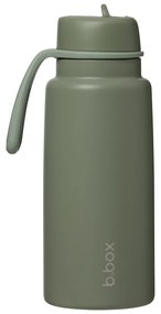 Bottiglia termica in acciaio inox con cannuccia 1l - olive