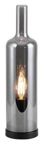 JUST LIGHT. 14006-25 - Lampada da tavolo BOTTLE 1xE14/25W/230V nero/vetro fumé