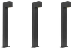 Set di 3 lampade da esterno intelligenti nere 65cm IP44 - Baleno