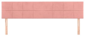 Testiere 2 pz rosa 100x5x78/88 cm in velluto
