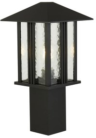 Paletto Contemporaneo Venezia Alluminio Nero Vetro Trasparente 1 Luce E27 45Cm