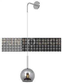 Applique cromo 1 luce piccola vetro cromo 1155cr-a-cr