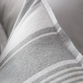 Biancheria da letto singola in flanella grigia 135x200 cm Ticking Stripe - Bianca