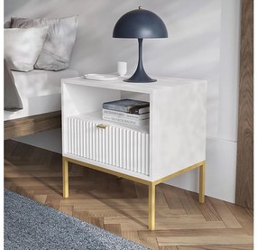 Comodino NOVA 56x54 cm bianco/oro