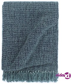 vidaXL Copriletto in Cotone 160x210 cm Indaco