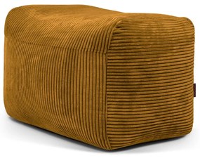 Puof a sacco color senape con rivestimento in velluto a coste Plus 70 Lounge – SLOWDOWN