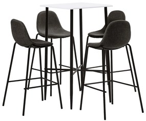 Set Da Bar 5 Pz İn Tessuto Grigio Scuro /